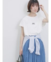 Samansa Mos2 blue/フレンチスリーブTシャツ/508130234