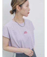 Samansa Mos2 blue/フレンチスリーブTシャツ/508130234