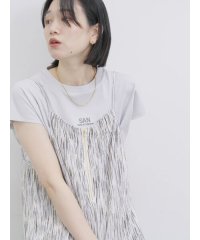 Samansa Mos2 blue/フレンチスリーブTシャツ/508130234