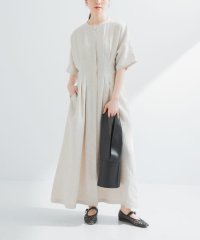 『2サイズ展開』タックデザインリネンワンピース