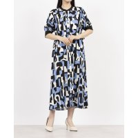 Anna Nicola/アンナニコラ Anna Nicola 幾何柄前開きワンピース/508130666