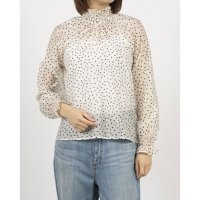 Anna Nicola/アンナニコラ Anna Nicola シアードットハイネック長袖ブラウス/508130669