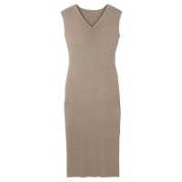 KOBE LETTUCE/コウベレタス KOBE LETTUCE ［ 岡部あゆみさんコラボ ］リブニットノースリーブワンピース【Vネックタイト】[選べるネックとタイプ] [E3004]/507020175