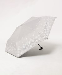 LANVIN en Bleu(umbrella)/LANVIN en Bleu ランバンオンブルー 晴雨兼用日傘 折りたたみ傘 フラワー グリッター シルバースカラ刺繍  遮光/遮熱/UV/雨の日OK/507890923