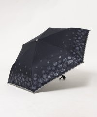 LANVIN en Bleu(umbrella)/LANVIN en Bleu ランバンオンブルー 晴雨兼用日傘 折りたたみ傘 フラワー グリッター シルバースカラ刺繍  遮光/遮熱/UV/雨の日OK/507890923