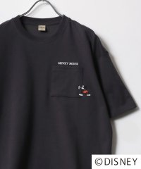 DISNEY/ディズニー Disney オーバーサイズ ミッキーワンポイント刺繍 ポケット付 半袖Tシャツ レディース メンズ/508031855