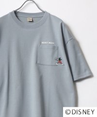 DISNEY/ディズニー Disney オーバーサイズ ミッキーワンポイント刺繍 ポケット付 半袖Tシャツ レディース メンズ/508031855