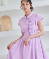 RUIRUE BOUTIQUE/ルイルエブティック RUIRUE BOUTIQUE ワンサイドフリルフレンチスリーブシャツワンピース/508113637
