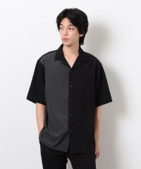 COMME CA ISM MENS/【セットアップ対応】ライトウエイト ポリエステル ブロッキング オープンカラー シャツ/508115464