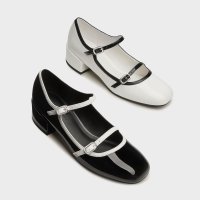 CHARLES & KEITH/パテント コンテストトリムダブルストラップメリージェーンパンプス/508131295