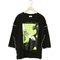 ScoLar/スカラー ScoLar ネコ撫でプリント メローステッチTシャツ/508131955