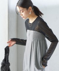 SHIPS WOMEN/〈手洗い可能〉ストレッチ チュール ロング スリーブ TEE/508132513