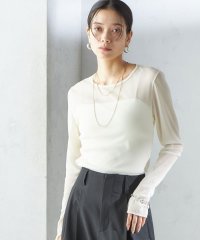 SHIPS WOMEN/〈手洗い可能〉ストレッチ チュール ロング スリーブ TEE/508132513