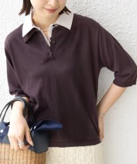 SHIPS WOMEN/《予約》【WEB限定】〈手洗い可能〉ダブルカラー ショート スリーブ ポロ/508132638