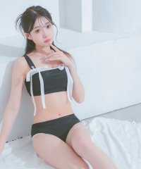 Retica/レティカ Retica 水着レディース クロスストラップ サテンリボンパイピング ビスチェ ギャル ビキニ【返品不可商品】/508133256