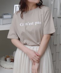 libelle more/リベル モア libelle more 〈接触冷感・USAコットン〉Ce n'est pasロゴプリント半袖Tシャツ/508133320