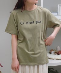 libelle more/リベル モア libelle more 〈接触冷感・USAコットン〉Ce n'est pasロゴプリント半袖Tシャツ/508133320