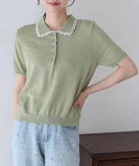 BLUEEAST/ブルーイースト BLUEEAST レース襟ニットトップス/508133334
