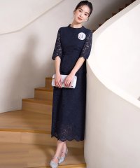 Retica/レティカ Retica 結婚式ワンカラー総レース5部袖トップスタイトスカートツーピース結婚式パーティードレス/508133679