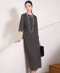 Retica/レティカ Retica 結婚式ワンカラー総レース5部袖トップスタイトスカートツーピース結婚式パーティードレス/508133679