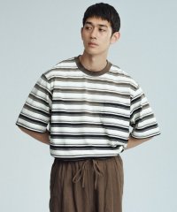 ADAM ET ROPE'/フェード加工 ハーフスリーブ ボーダー Tシャツ/508133867