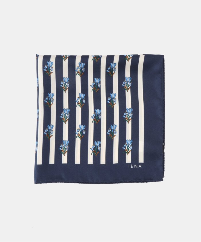 IENA スカーフ バンダナ STRIPE FLOWER SCARF レディース