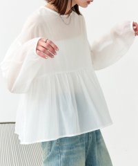 ad thie/アドティエ ad thie 【2025SS新作】シアーワッシャーギャザーペプラムブラウス/508133934