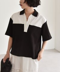 quaranciel/quaranciel:〈洗濯機可能〉カノコ スキッパー デザイン ワイド ポロシャツ/508133959