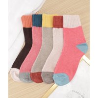Lace Ladies/レースレディース Lace Ladies 【5足セット】配色 ソフト リブ ニット ソックス/508134184