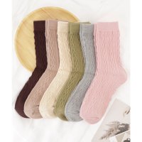 Lace Ladies/レースレディース Lace Ladies 【6足セット】 ソリッドカラー ケーブル柄 クルー ソックス/508134188