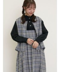 Samansa Mos2/【Cross×Linen】並びボタンベスト/508134262