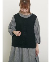 Samansa Mos2/【Cross×Linen】並びボタンベスト/508134262