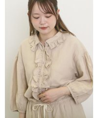 Samansa Mos2/【Cross×Linen】フリルブラウス/508134264