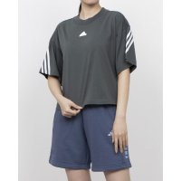 adidas/アディダス adidas レディース 半袖Tシャツ フューチャーアイコン スリーストライプス 半袖Tシャツ IV5270 (グレー)/508134386