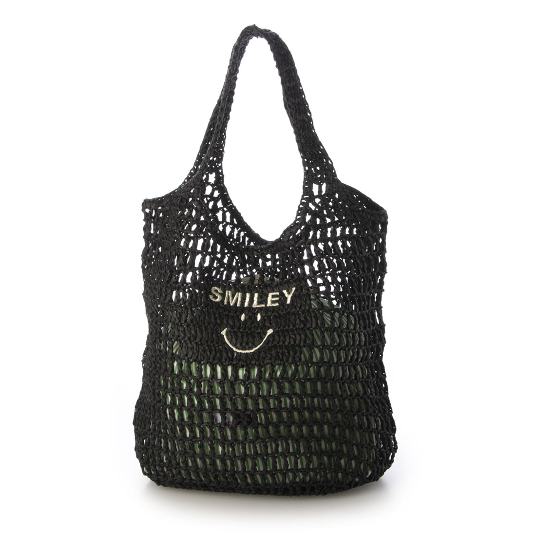 クーコ COOCO SMILY/透かし編み刺繍入りかごバッグ(508134510 クーコ COOCO SMILY/透かし編み刺繍入りかごバッグ(508134510