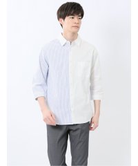 m.f.editorial/綿パナマ 配色 レギュラーカラー7分袖シャツ/508134753