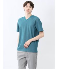 m.f.editorial/メランジ 裏ボーダー Vネック半袖Tシャツ/508134762