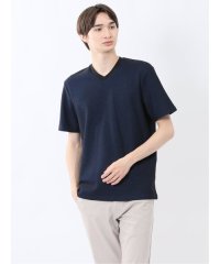 m.f.editorial/メランジ 裏ボーダー Vネック半袖Tシャツ/508134762