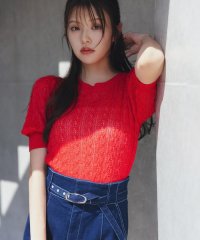 NATURAL BEAUTY BASIC/透かしケーブルニット/508128578