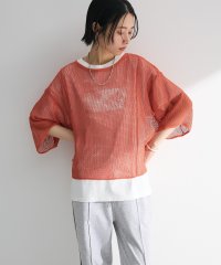 Green Parks/グリーン パークス Green Parks 七分袖コットンメッシュラグラントップス/508135390