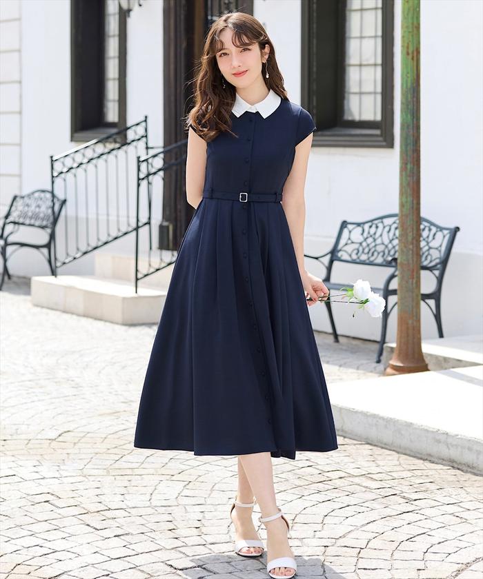 新品タグ付き✨ブルーレーベル　シャツワンピース　腰リボン　フレンチスリーブ　36 楽天市場】シャツワンピース レディース ワンピース ロング