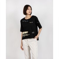 Anna Nicola/アンナニコラ Anna Nicola ランダムプリント半袖Tシャツ 箔プリントカットソー/508138876