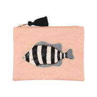 KANKAN/カンカン KANKAN フィッシュ刺繍ポーチ/508138897