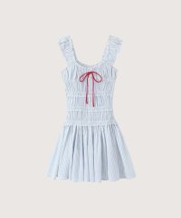 LA POMME petit/ラポミ プチ LA POMME petit Gathering Stripe Vest Dress/508138903