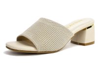 CAVOUR/カヴール CAVOUR ミュールサンダル ラメ ニット 太目 キューバンヒール 3e/508138933
