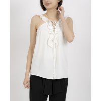 SILVIAN HEACH/シルビアン ヒーチ SILVIAN HEACH レースアップラッフルフリルノースリブラウス/508138962