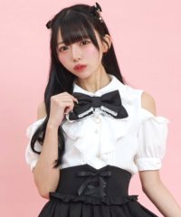 Secret Honey/シークレットハニー Secret Honey オープンショルダーレースラッフル半袖ブラウス/508139005
