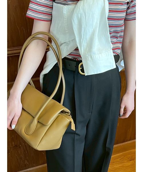 Mila Owen バックベルト ロングジレ ベスト＊BLACK ミラ