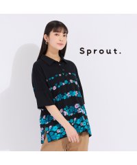 Liliane Burty/【Sprout.】フラワーカットジャカードポロシャツ/508139827