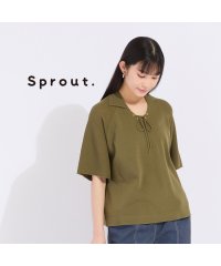 Liliane Burty/【Sprout.】ウォッシャブル　レースアップポロニット　/508139829